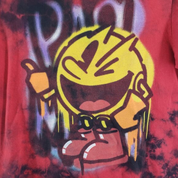 Adult Bandai Graphic Print Namco Pac Man Tie Dye Short Sleeve T Shirt Size M - Picture 3 of 8